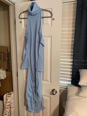 PrettyLittleThing Light Blue Maternity Ribbed Top